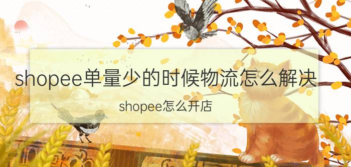 shopee单量少的时候物流怎么解决 shopee怎么开店？shopee商家入驻条件？